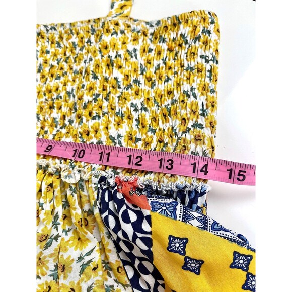 Easel Mixed Print Halter Maxi Dress Sz M Floral Patchwork Boho Hippie Festival - Picture 12 of 15